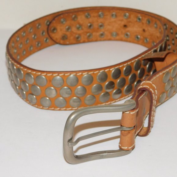 Nancy Heller Studded Leather Belt Size S 26-30 Made In Italy main image 6